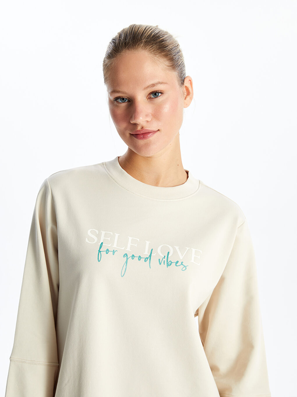 Tunique Sweatshirt Imprimée à Col Rond pour Femmes