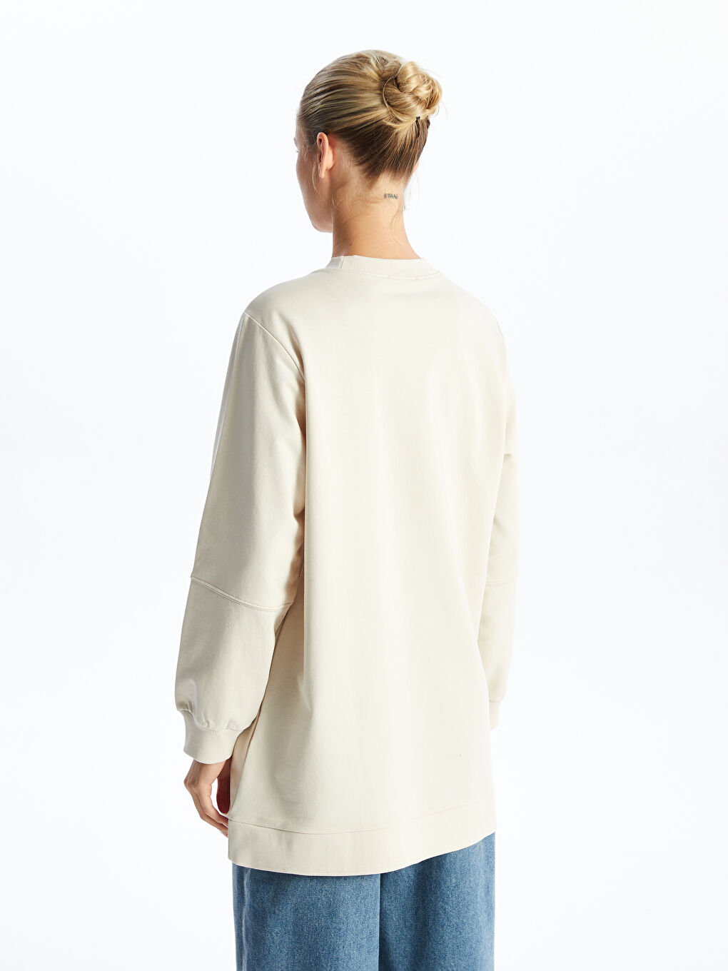 Tunique Sweatshirt Imprimée à Col Rond pour Femmes-4