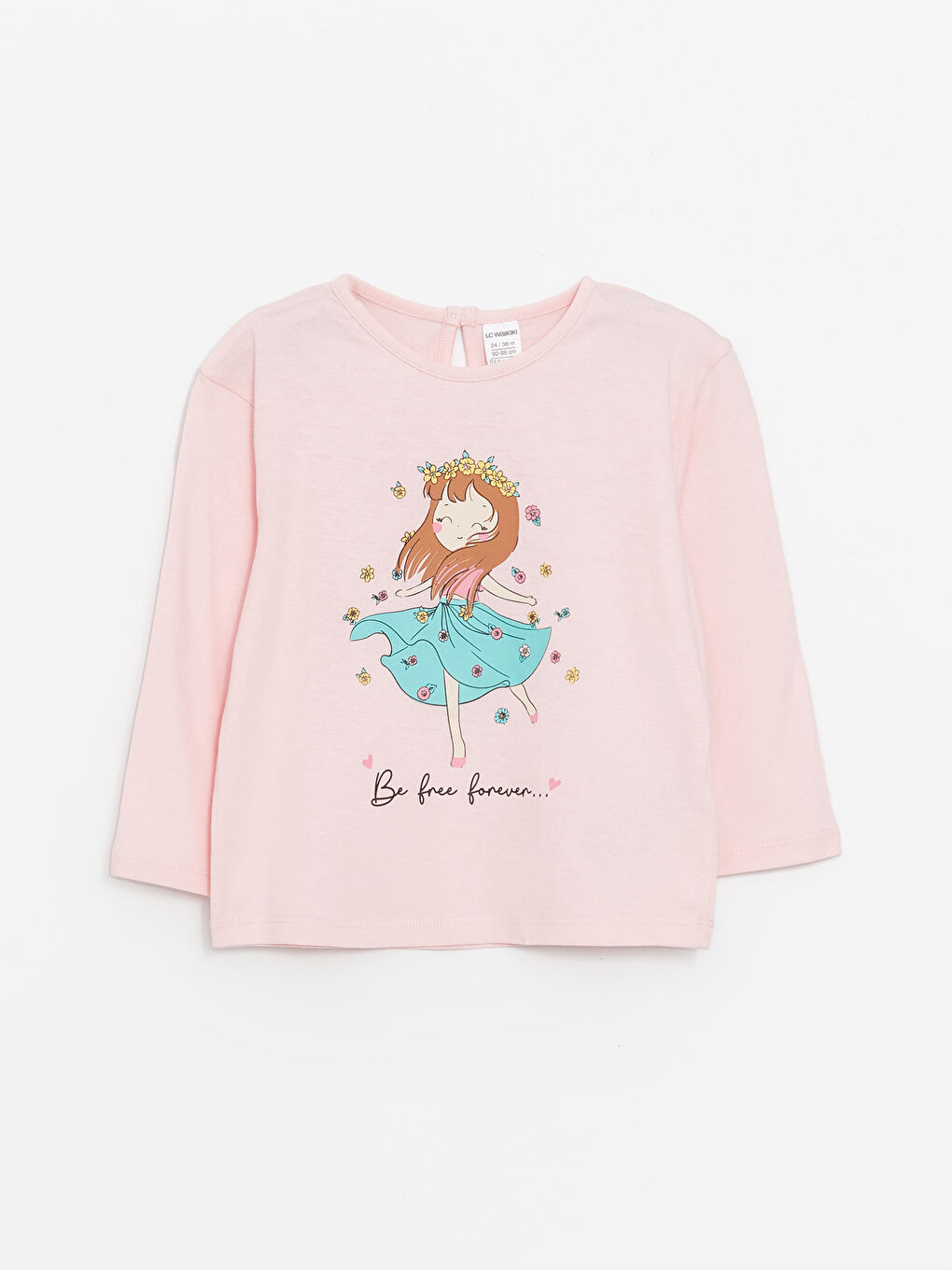 Crew Neck Long Sleeve Printed Baby Girls' T-Shirt and Tights 2 Pack Set -S49187Z1-FVB