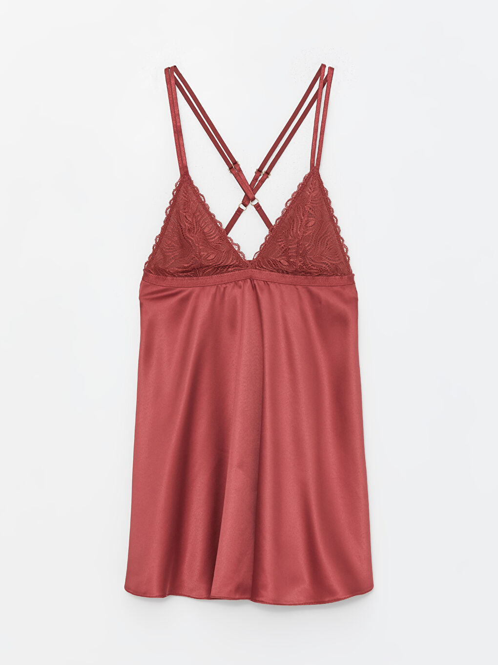 V-Neck Lace Detailed Strappy Babydoll -S49219Z8-HPZ