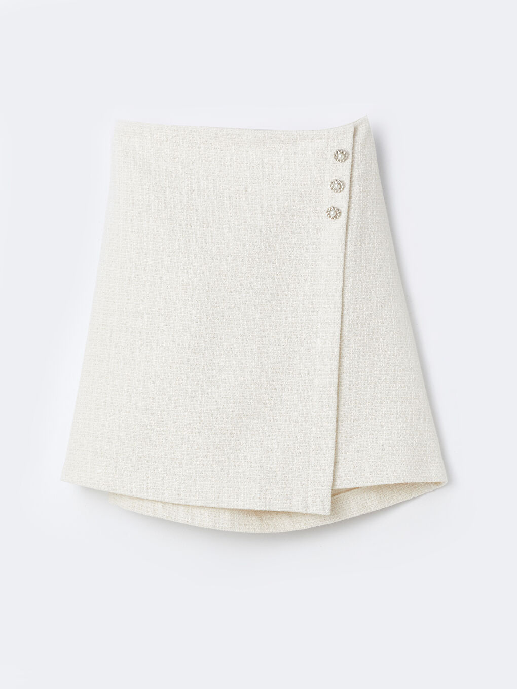 Girls' Tweed Skirt with Elastic Waist -S49262Z4-FDU
