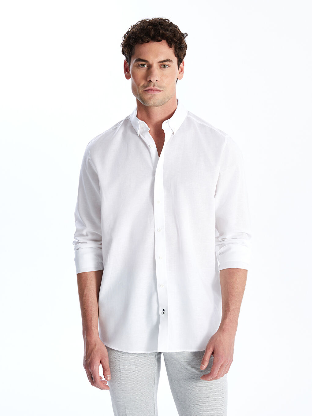 Regular Fit Long Sleeve Men's Shirt -S49279Z8-Q6K