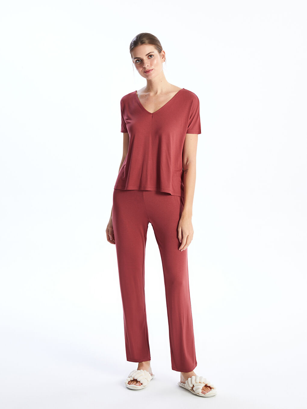 V Neck Women Pajamas Set -S49320Z8-HPZ