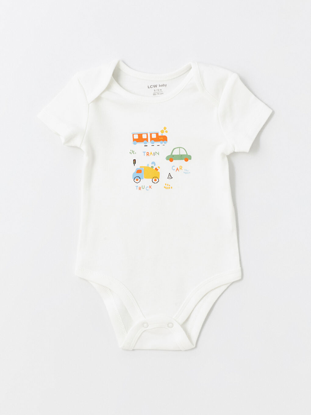 Ekru Baskılı Erkek Bebek Çıtçıtlı Body