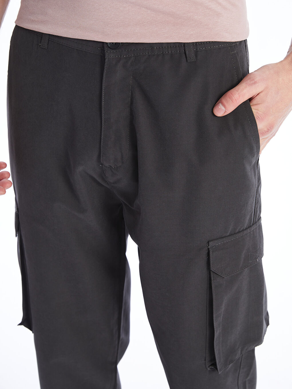 بنطلون انثراسايت / رمادي داكن رجل -S49375Z8-SEH