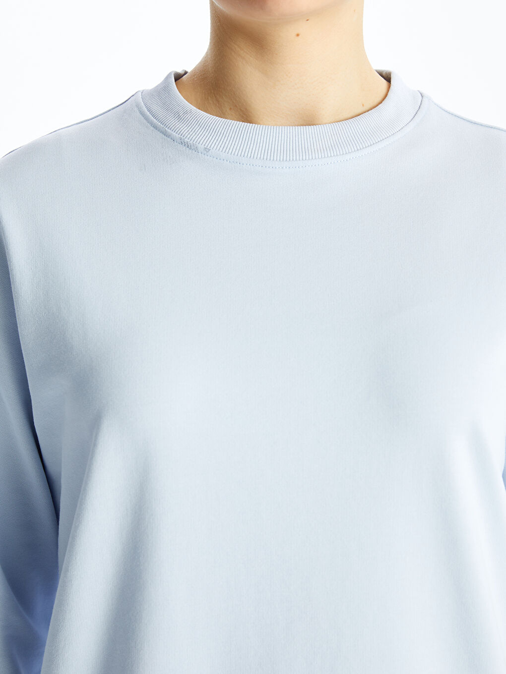 LCW Modest Lila Kadın Bisiklet Yaka Düz Sweatshirt Tunik - 3