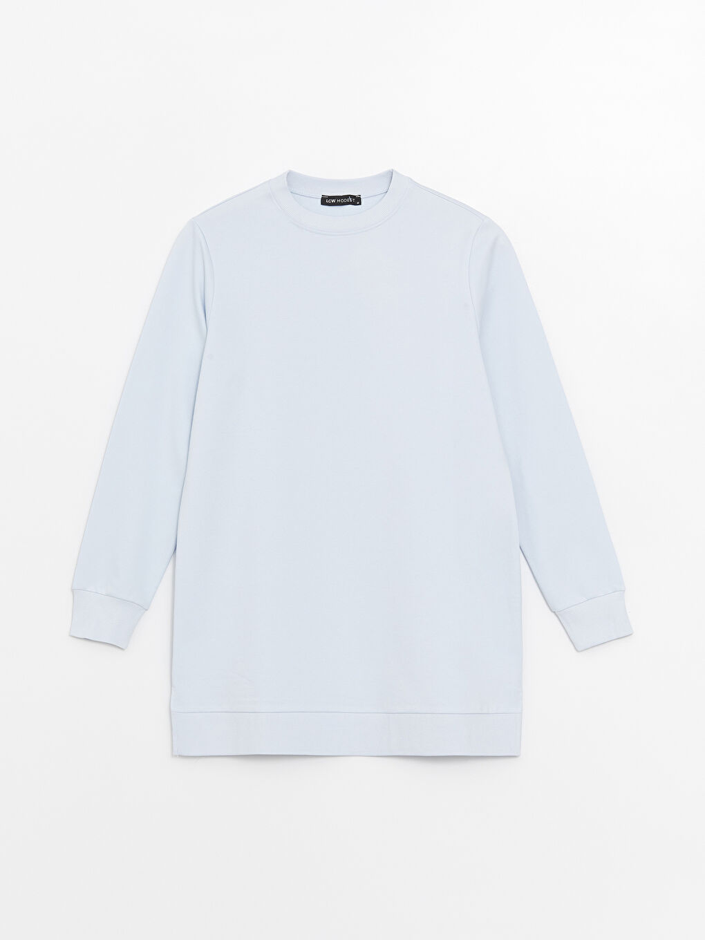LCW Modest Lila Kadın Bisiklet Yaka Düz Sweatshirt Tunik - 5