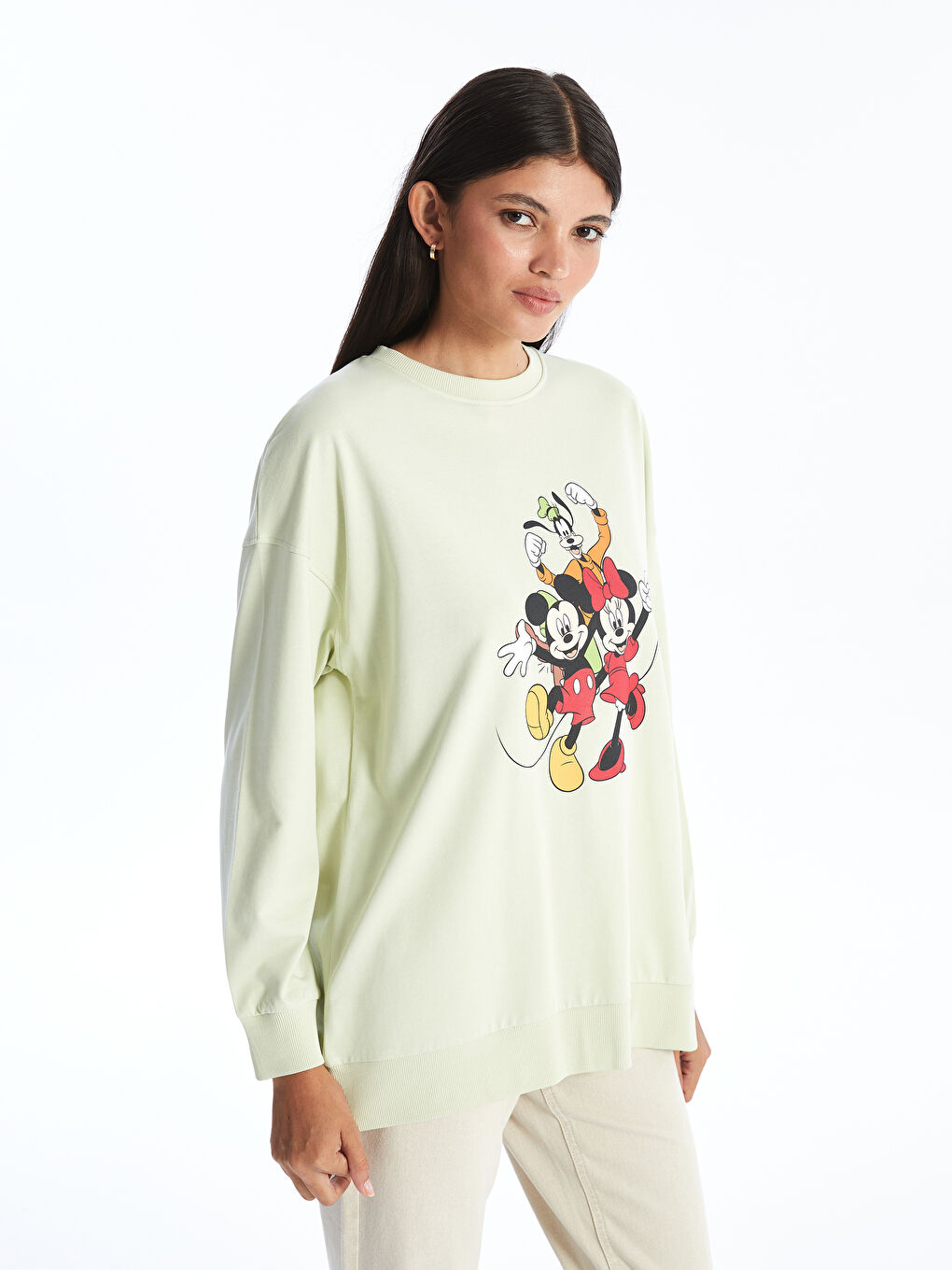 Crew Neck Mickey and Friends Printed Women's Sweatshirt -S49386Z8-FZM
