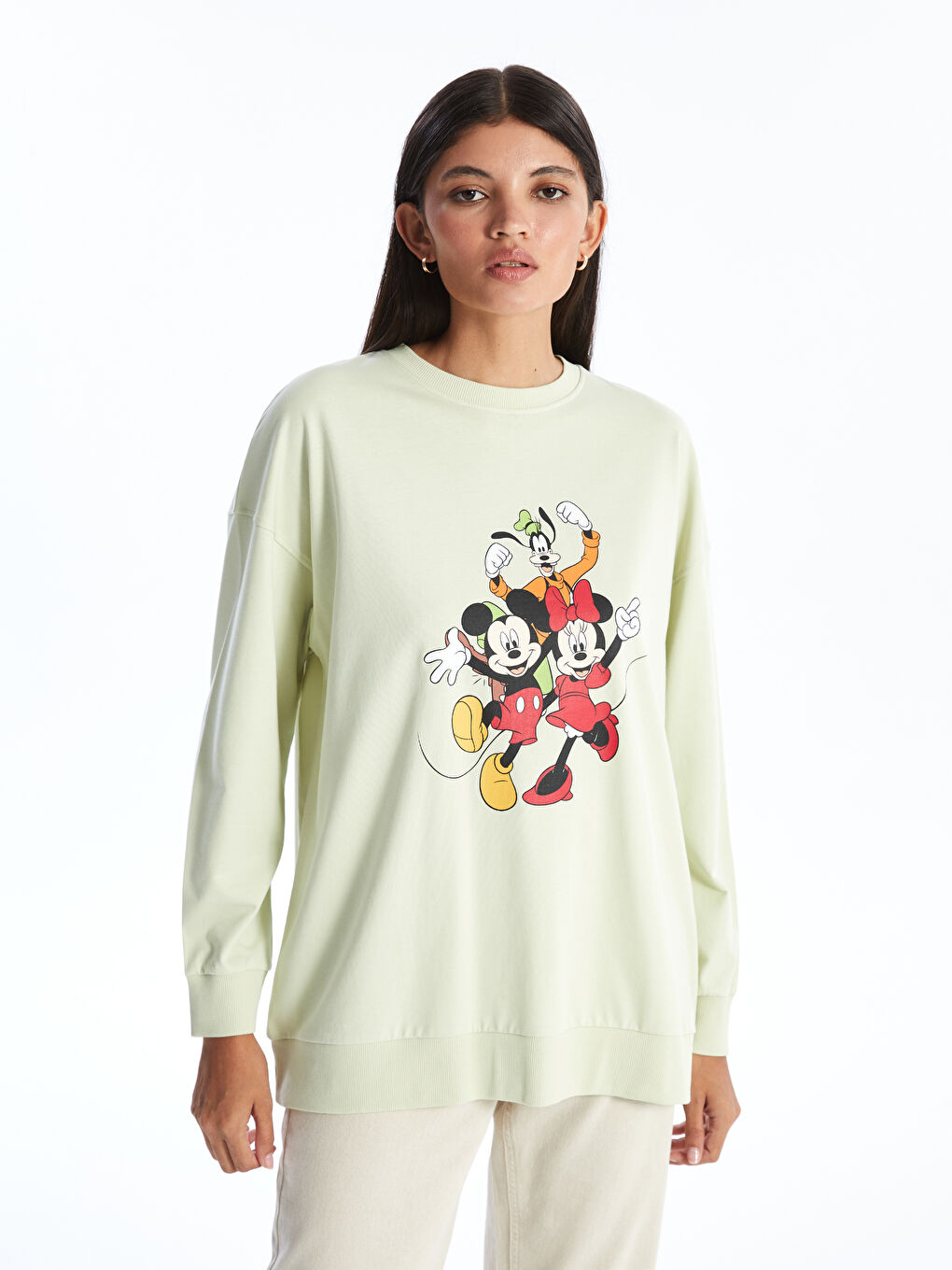 Crew Neck Mickey and Friends Printed Women's Sweatshirt -S49386Z8-FZM