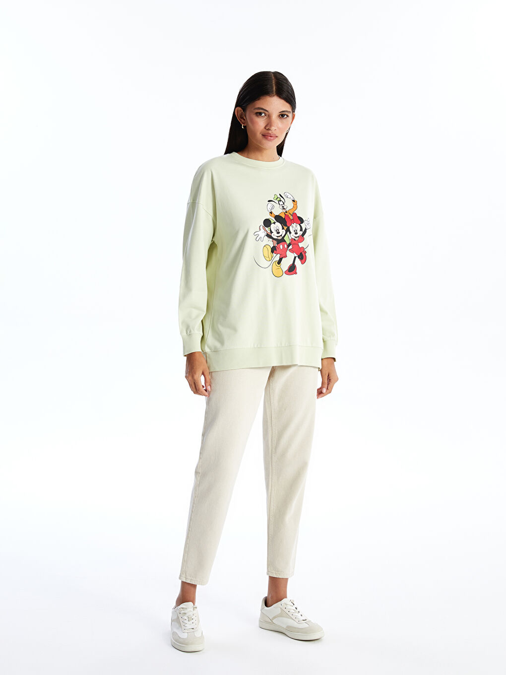 Crew Neck Mickey and Friends Printed Women's Sweatshirt -S49386Z8-FZM