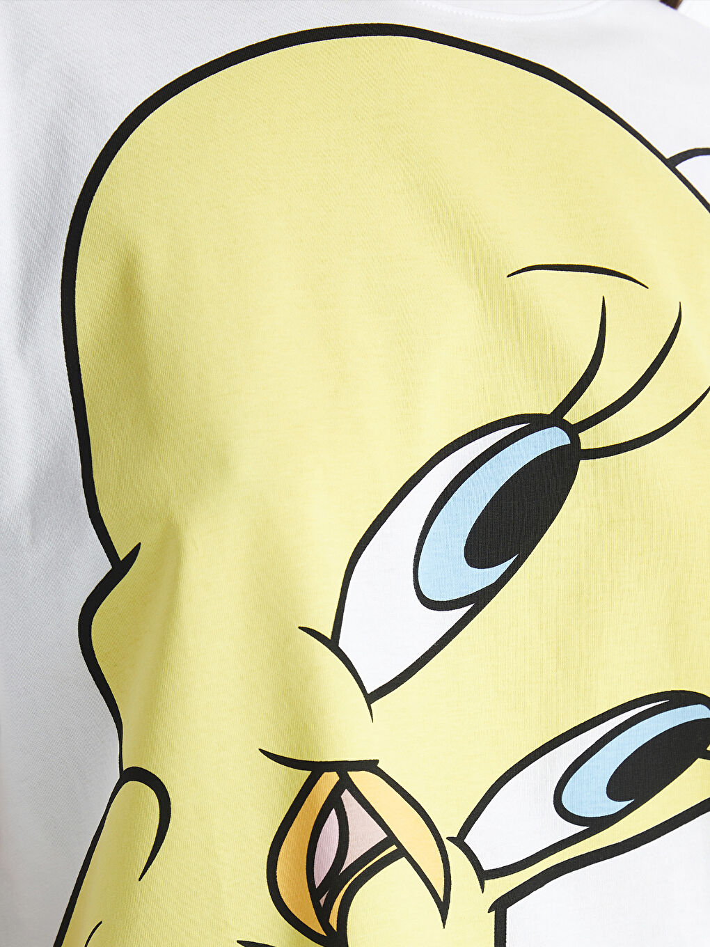 Crew Neck Tweety Printed Oversize Women's T-Shirt-3