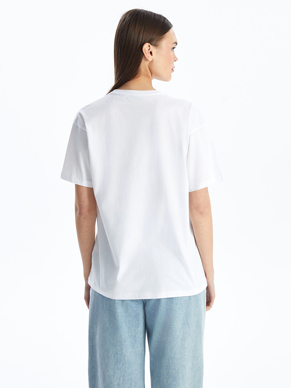 Crew Neck Tweety Printed Oversize Women's T-Shirt-4