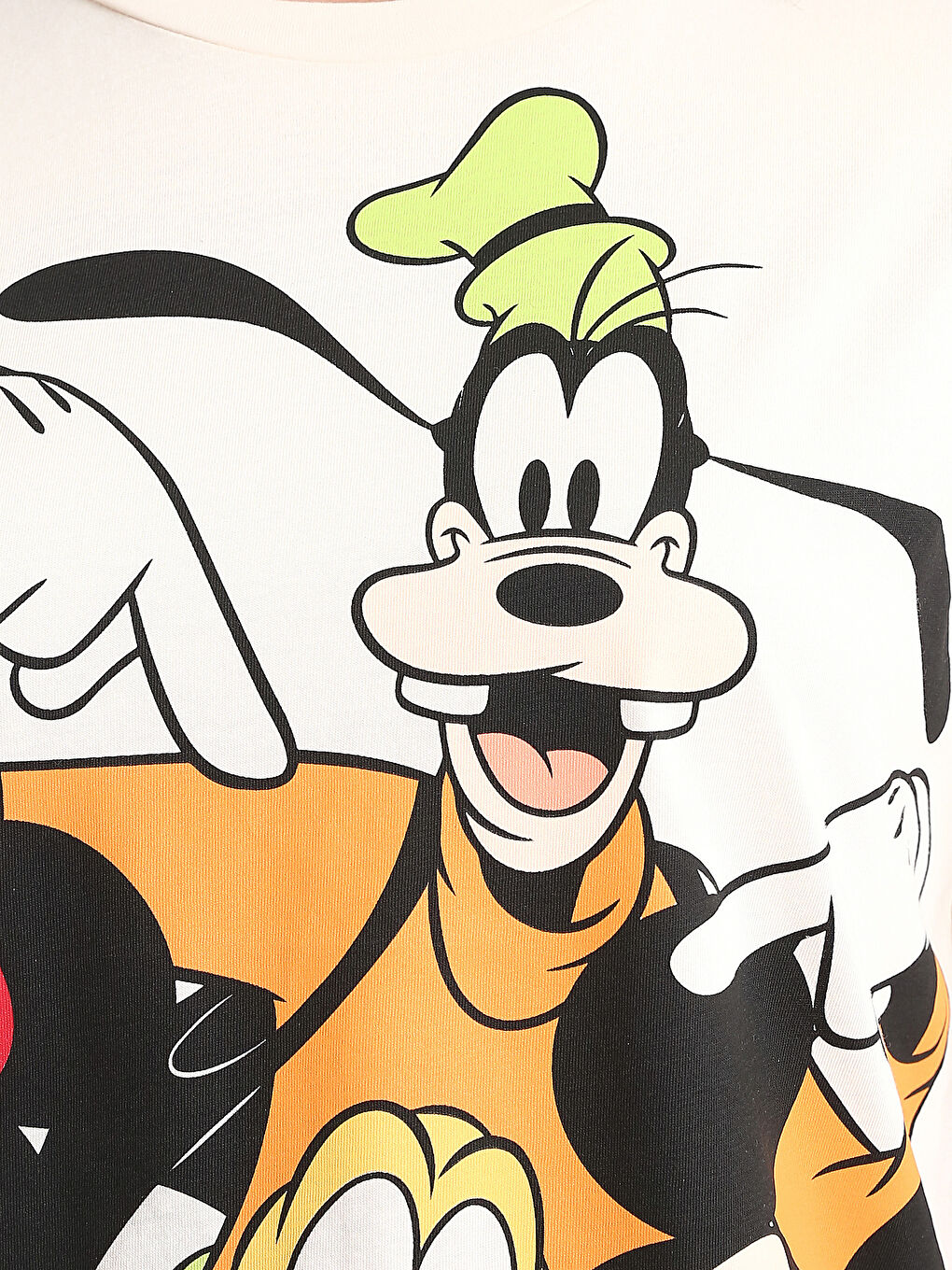 قميص نساء واسع كم قصير مطبوع ميكي والأصدقاء كول مدور-4