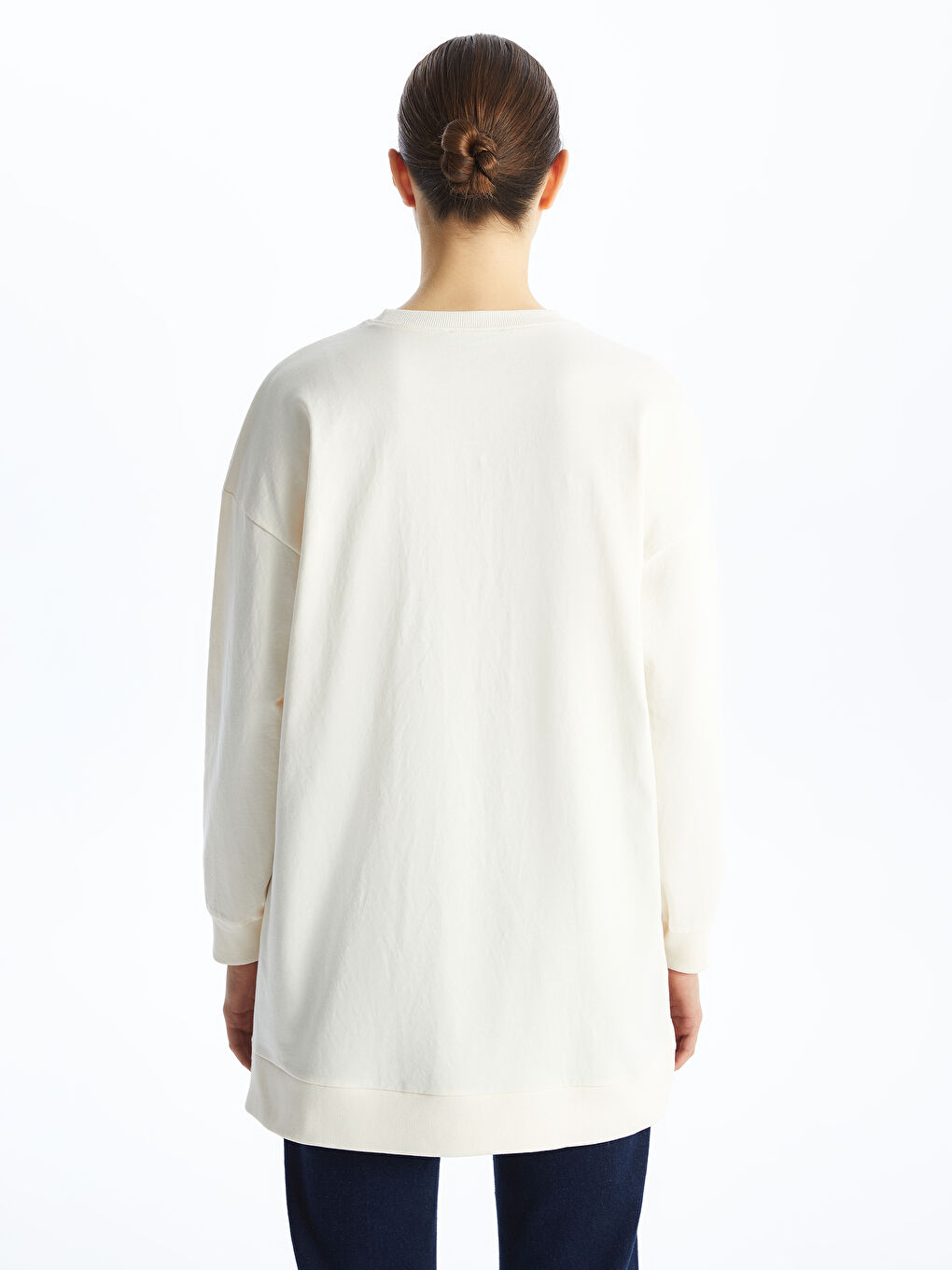 Tunique Sweatshirt Imprimée à Col Rond pour Femmes-4
