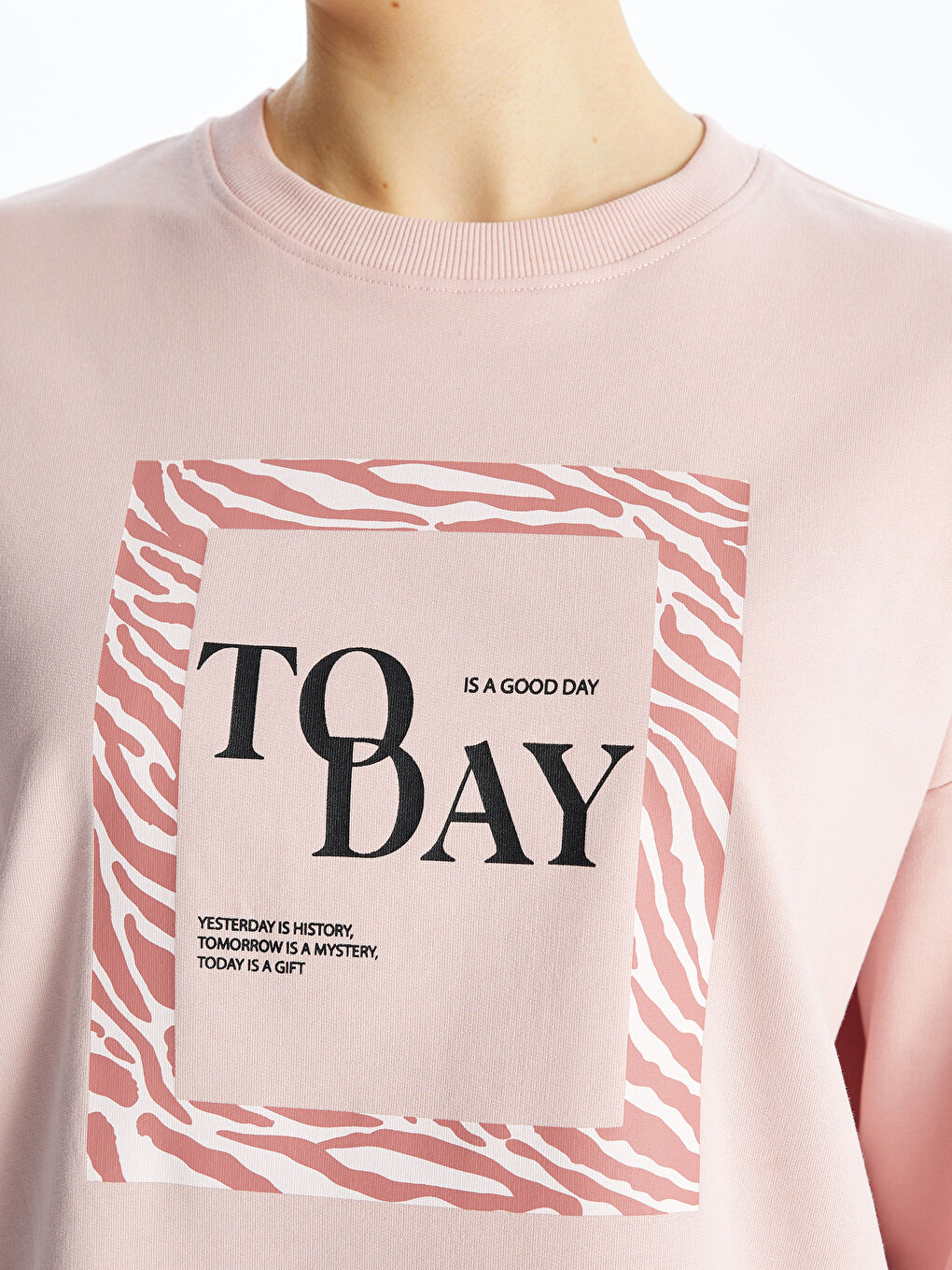 Crew Neck Printed Women's Sweatshirt Tunic -S49400Z8-G3G