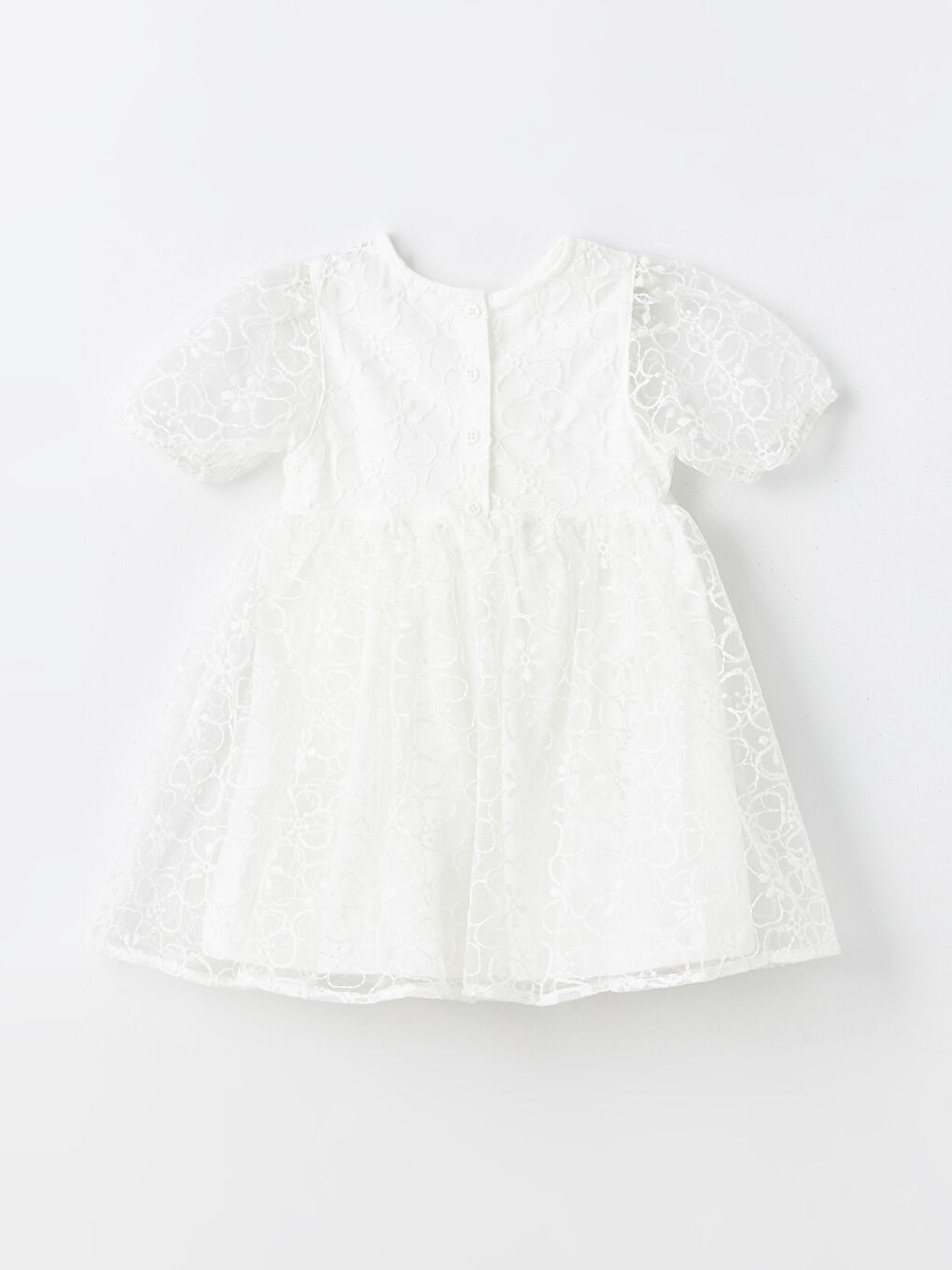 Crew Neck Short Sleeve Lace Baby Girls' Dress -S49418Z1-FEX