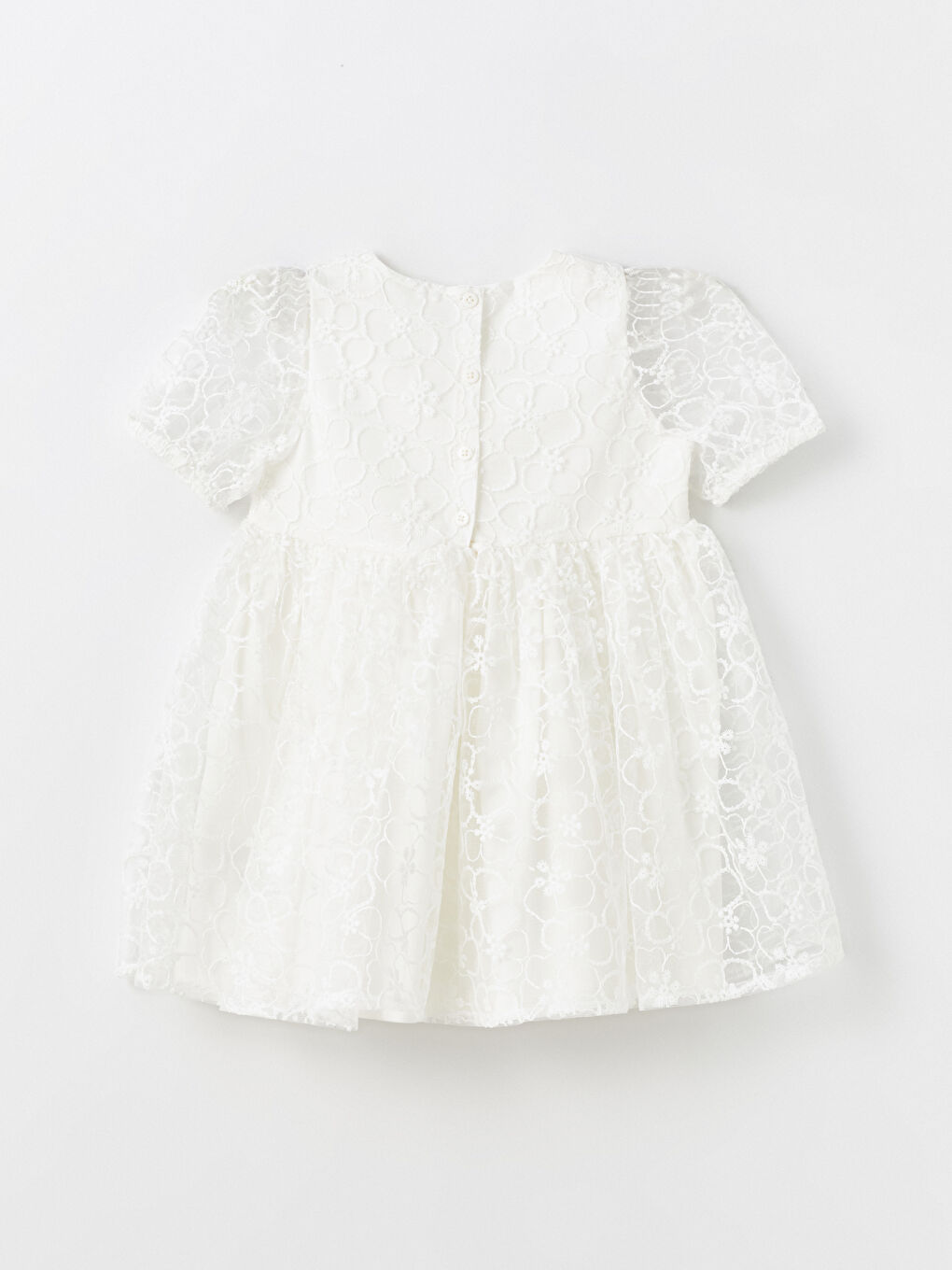 Crew Neck Short Sleeve Lace Baby Girls' Dress -S49418Z1-FEX