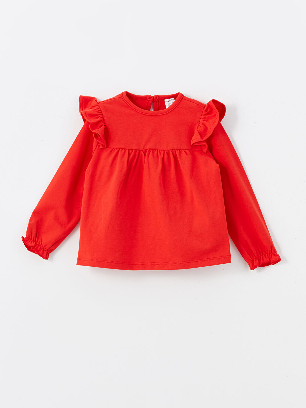 Mavi Bisiklet Yaka Uzun Kollu Kız Bebek Bluz Tayt Takımı 2'li-1