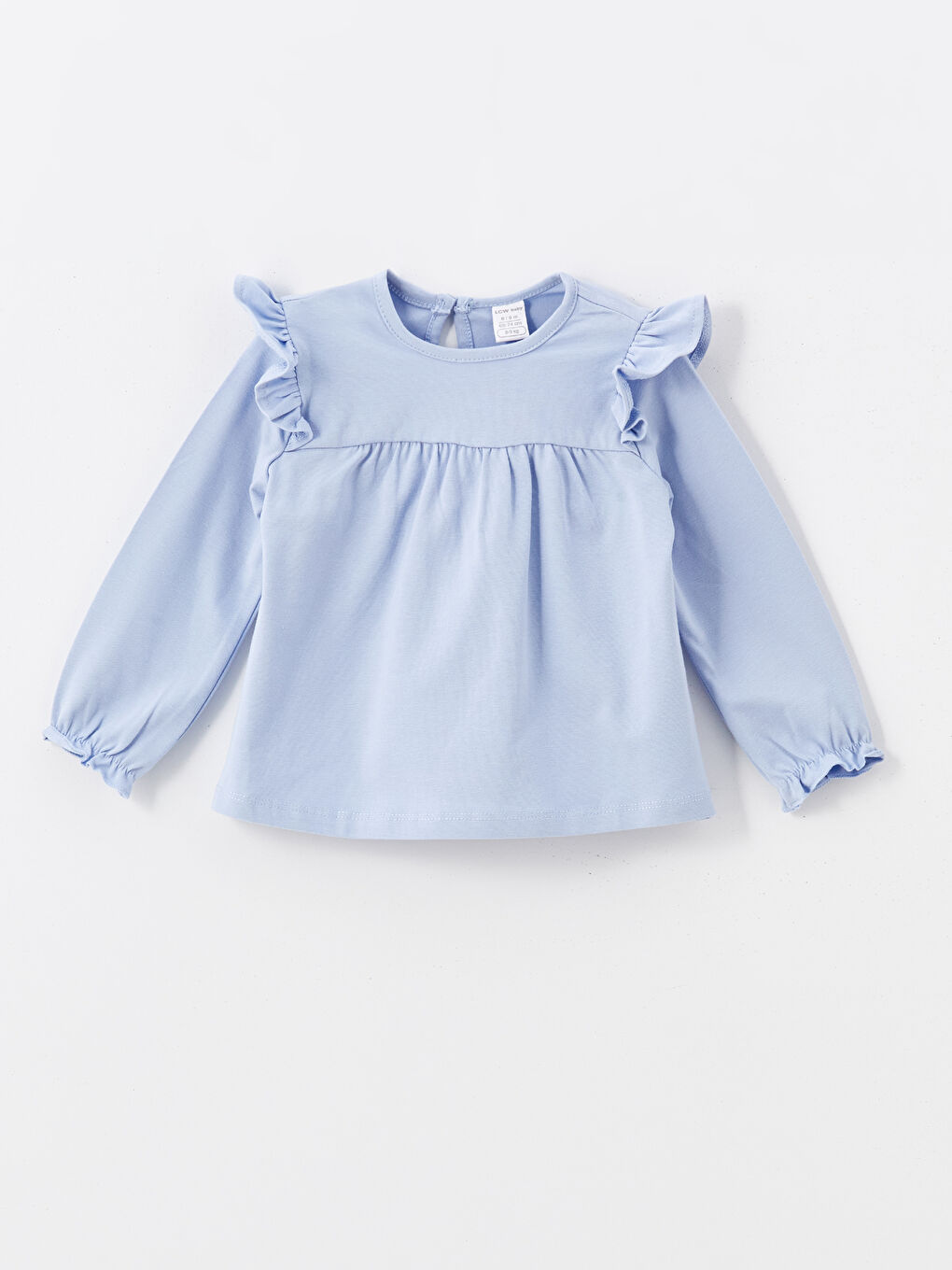 Mavi Bisiklet Yaka Uzun Kollu Kız Bebek Bluz Tayt Takımı 2'li-2