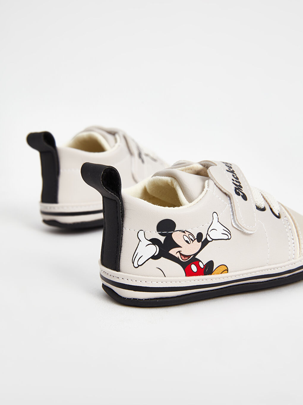 LCW STEPS Taş Rengi Mickey Mouse Baskılı Erkek Bebek Yürüme Öncesi Spor Ayakkabı - 3