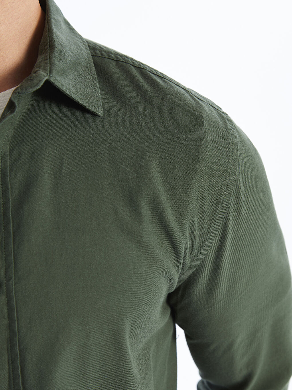 Regular Fit Long Sleeve Men's Shirt -S49474Z8-LAV