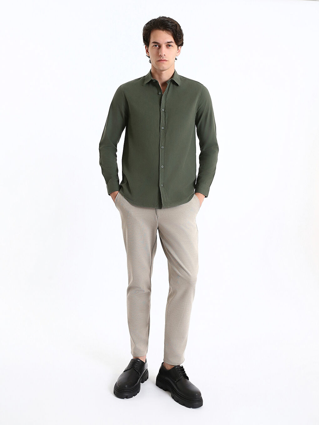 Regular Fit Long Sleeve Men's Shirt-2