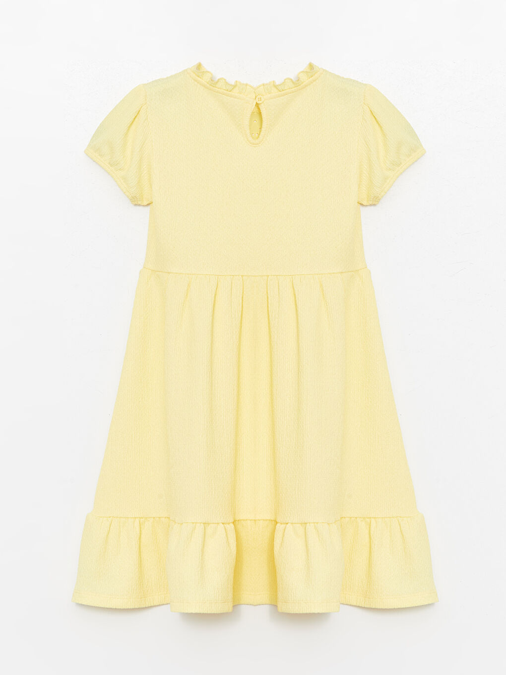 Crew Neck Broderie Detailed Girls' Dress -S49535Z4-FSR