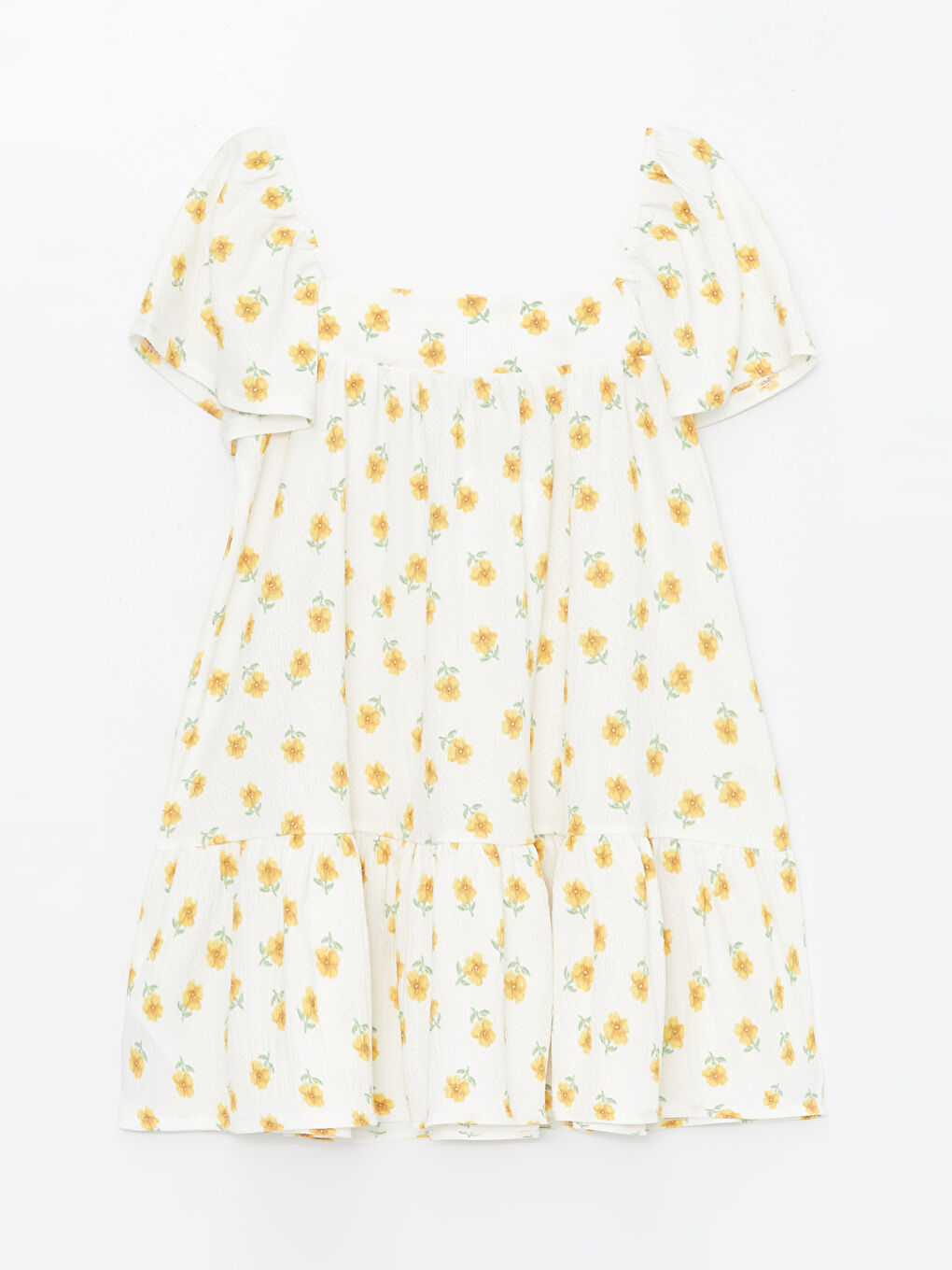 LCW Kids Square Collar Floral Girl's Dress -S49541Z4-LRA