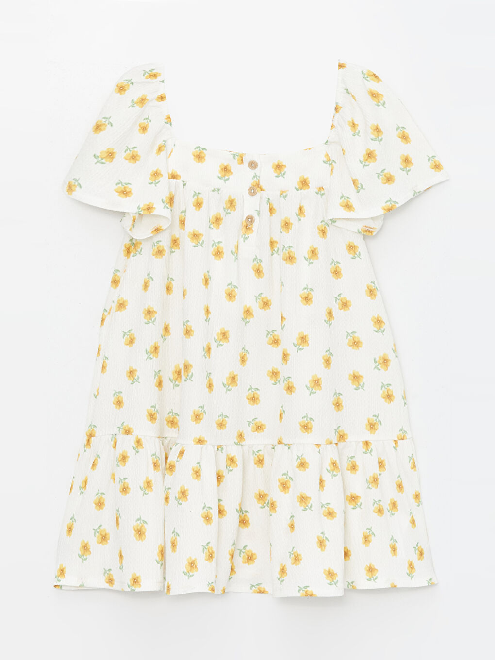 LCW Kids Square Collar Floral Girl's Dress -S49541Z4-LRA