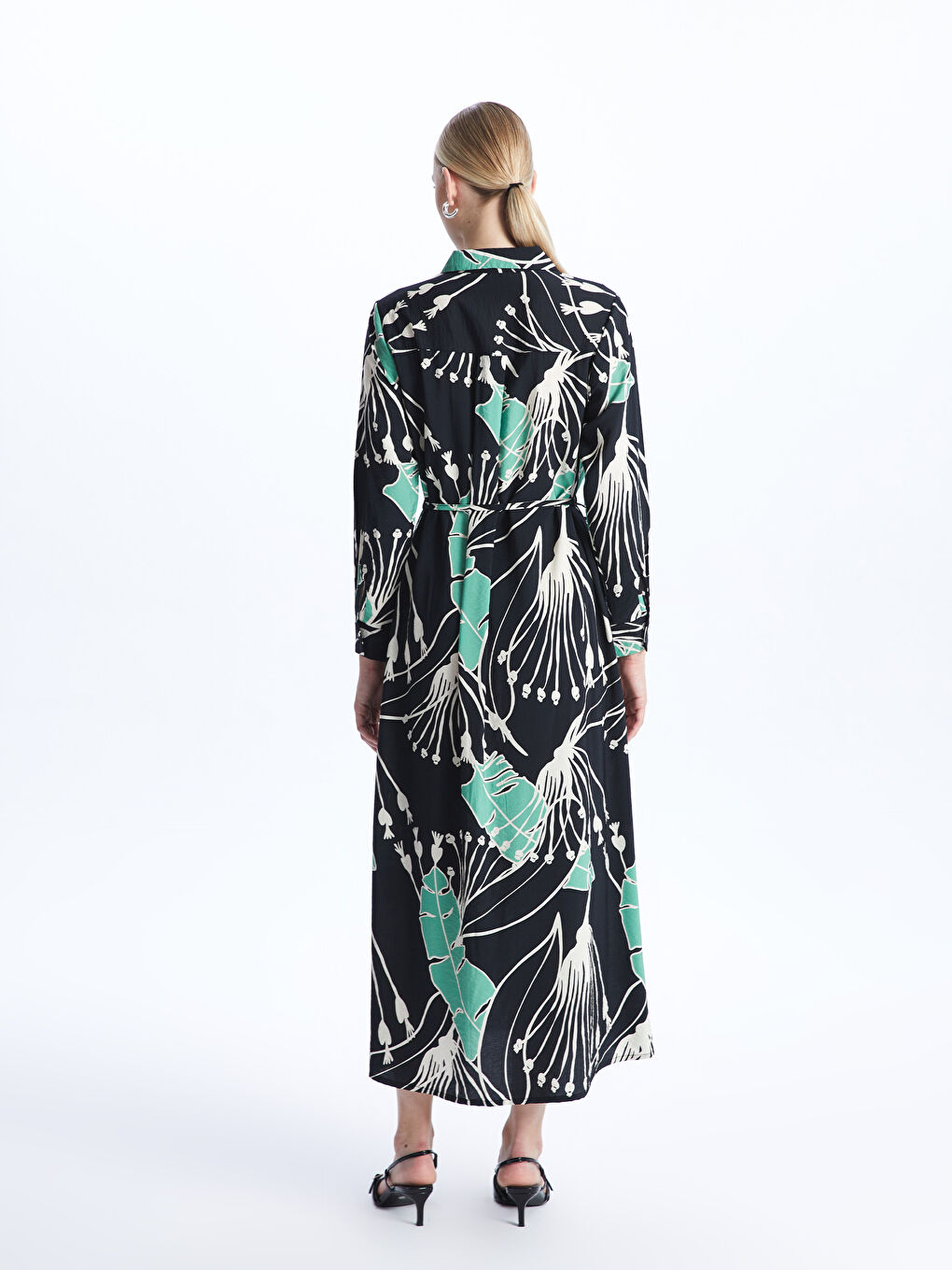 LCWAIKIKI Classic Floral Long Sleeve Women's Shirt Dress -S49547Z8-LQJ