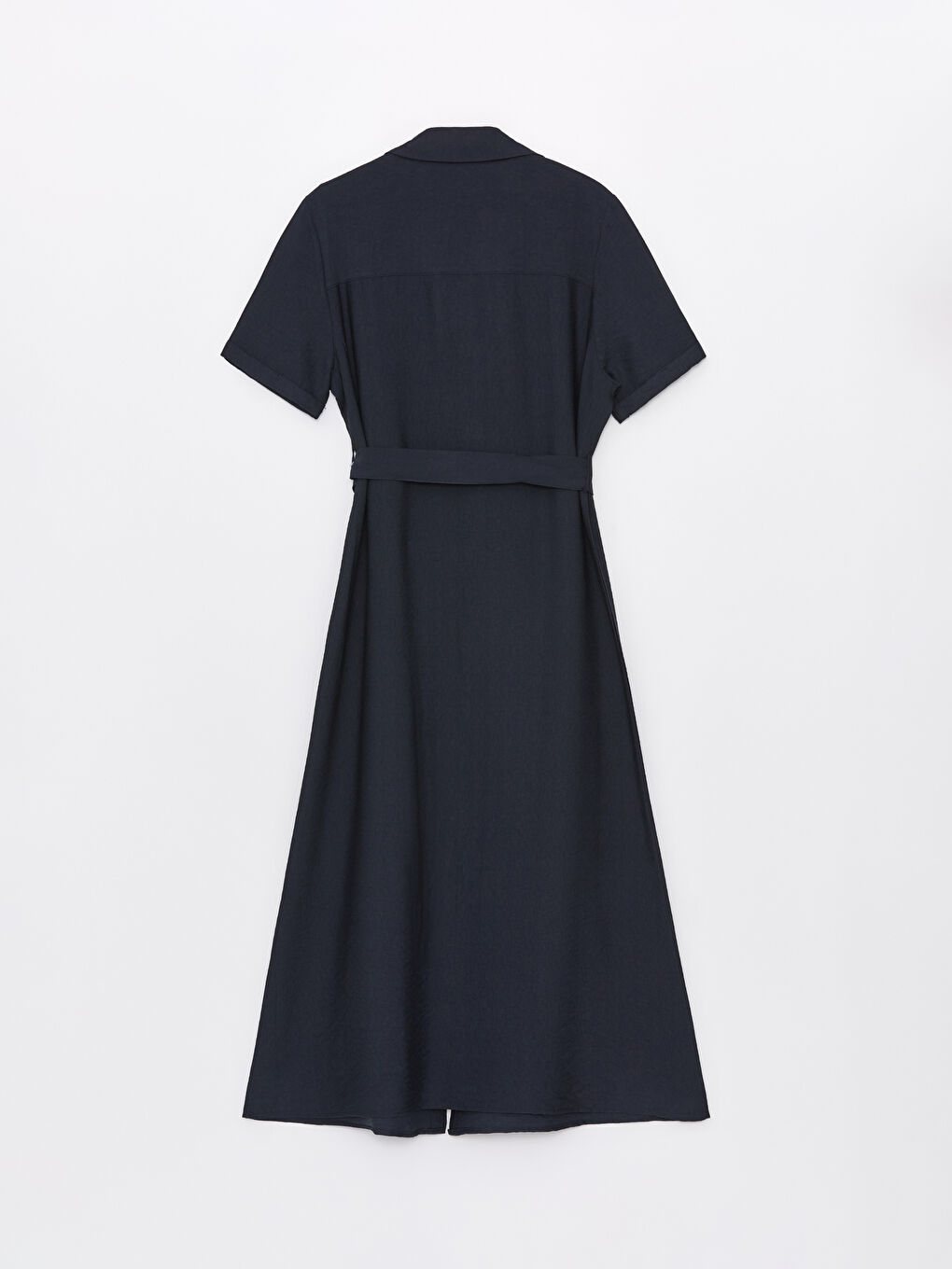 Robe Chemise Unie à Manches Courtes pour Femmes-6