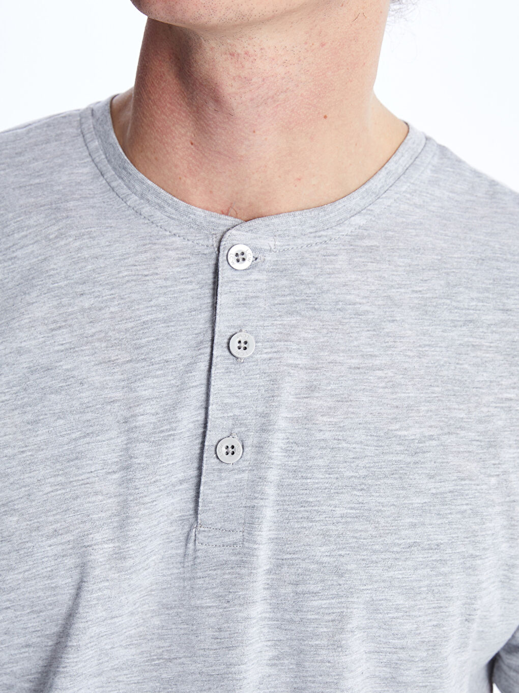 Crew Neck Short Sleeve Men's Pyjama Top -S49589Z8-LAL