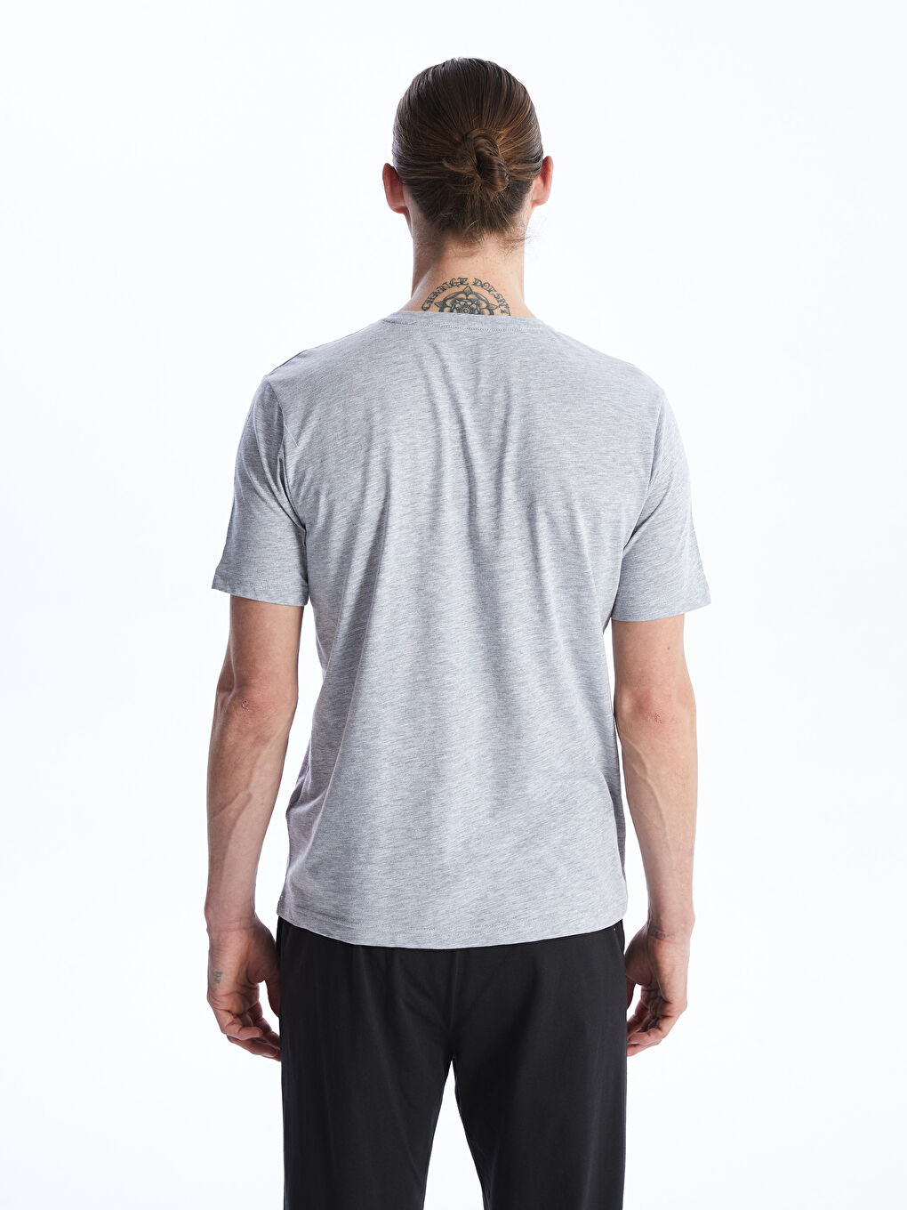 Crew Neck Short Sleeve Men's Pyjama Top -S49589Z8-LAL