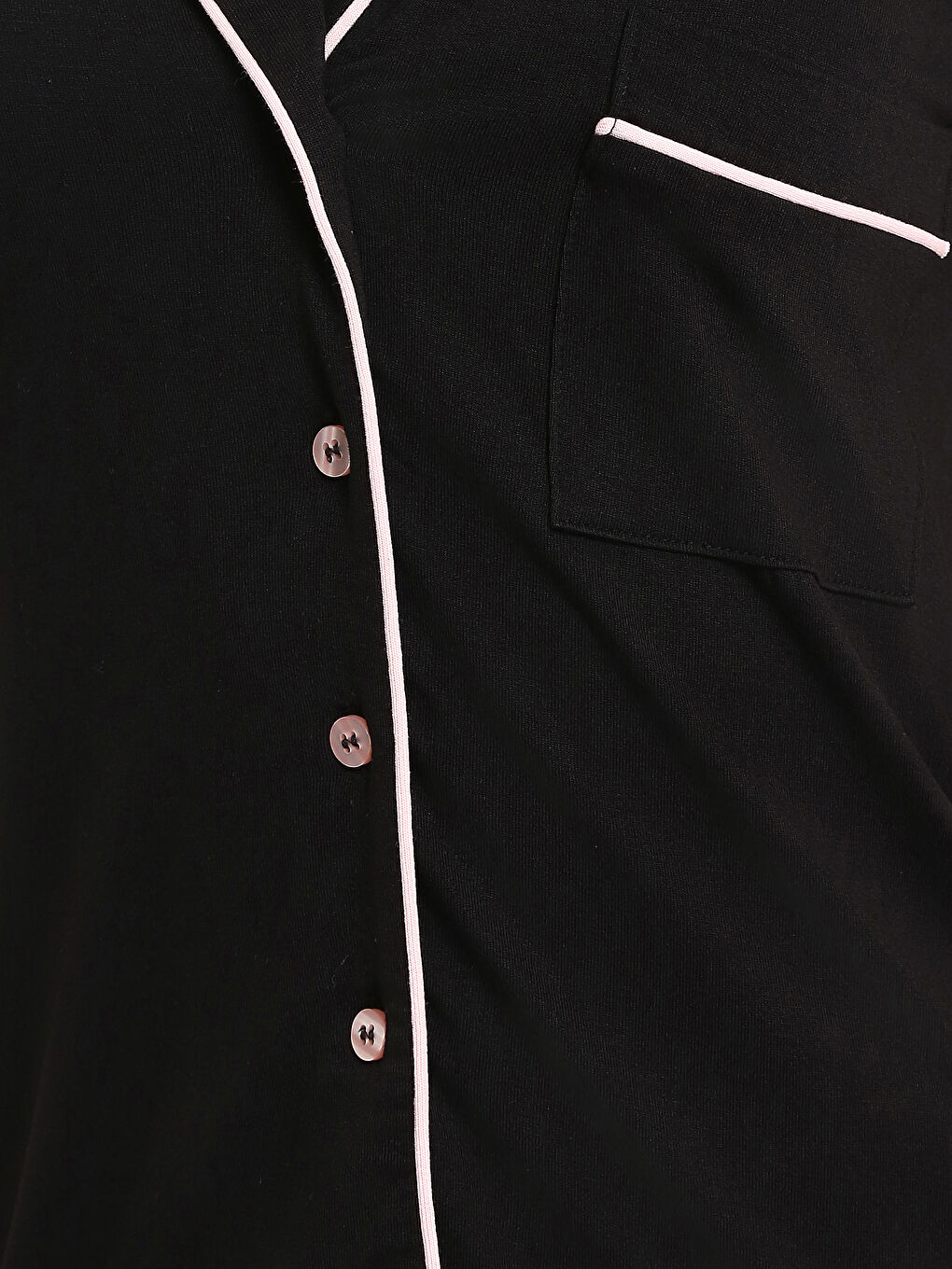 کراس یه‌خه‌ی سادە قۆڵ کورت شورت بیجامە سێت بۆ ژنان-4