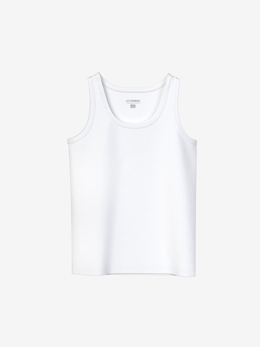 Beyaz Bisiklet Yaka Basic Erkek Çocuk Atlet