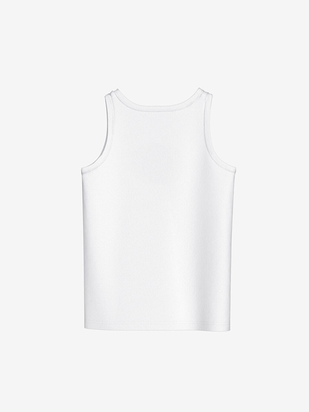 Beyaz Bisiklet Yaka Basic Erkek Çocuk Atlet-1