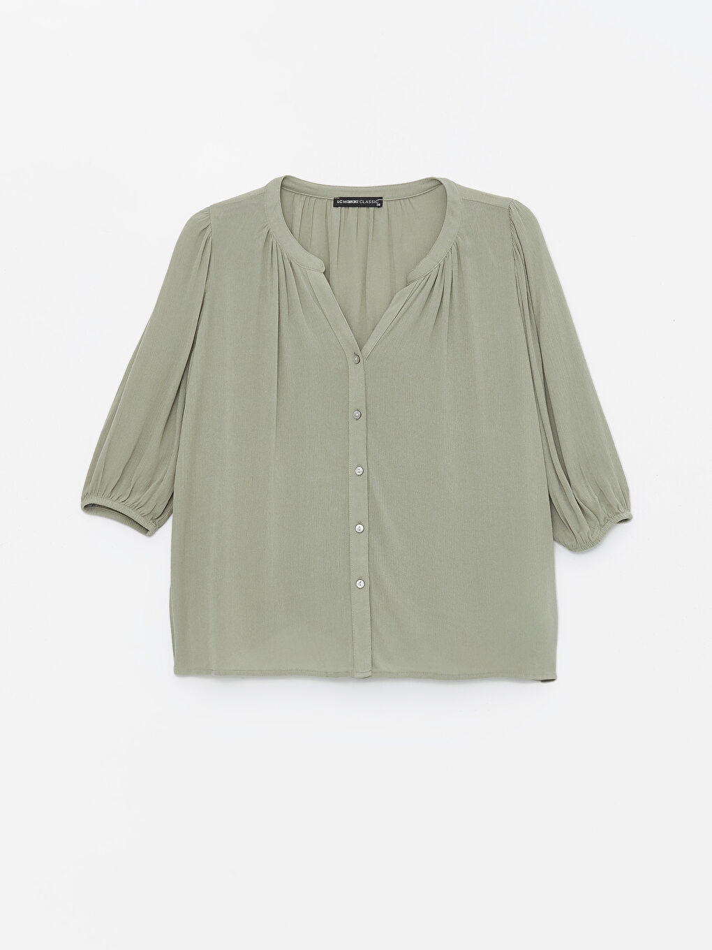 LCWAIKIKI Classic Kaçık Yaka Düz Oversize Kadın Bluz -S49651Z8-RMF