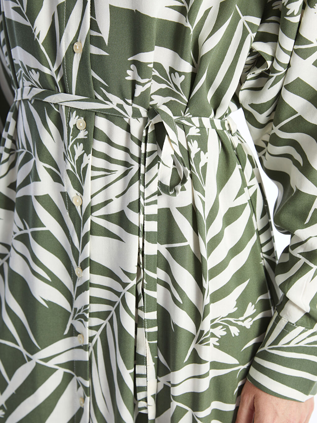 Robe Chemise à Motifs à Manches Longues pour Femmes-3