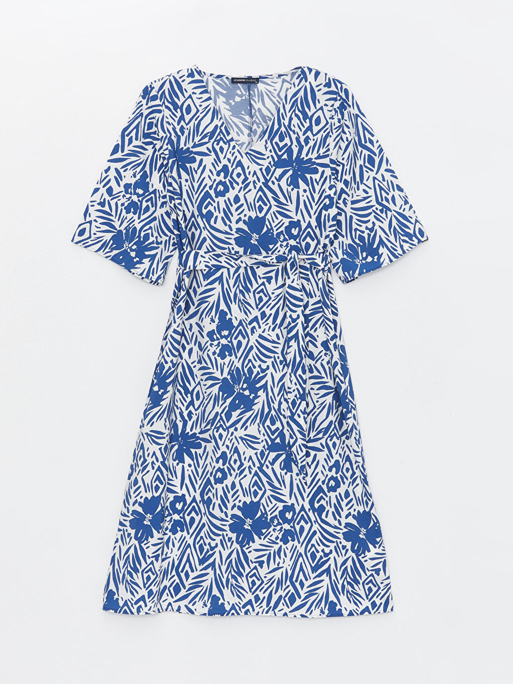 LCWAIKIKI Classic V-Neck Patterned Women's Dress -S49662Z8-LSJ