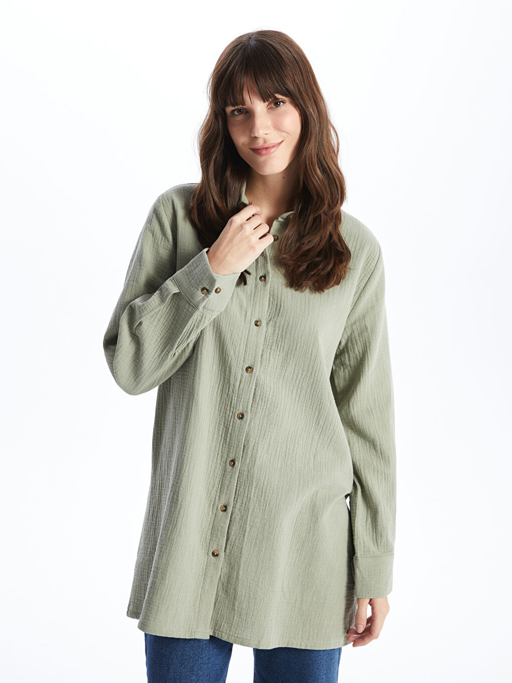 Plain Muslin Women's Shirt Tunic