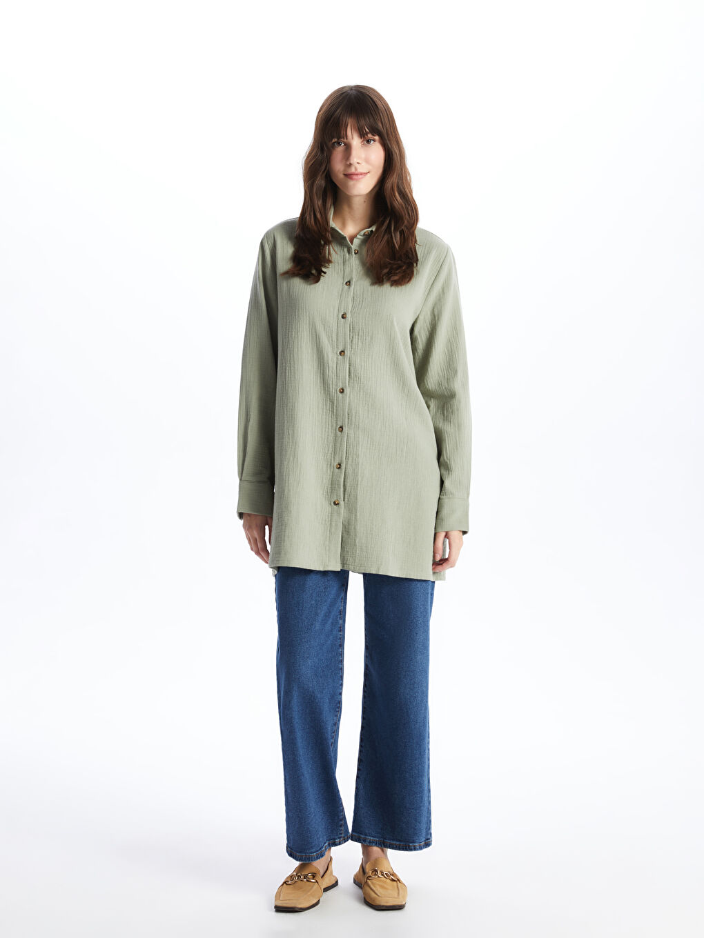 Plain Muslin Women's Shirt Tunic-2