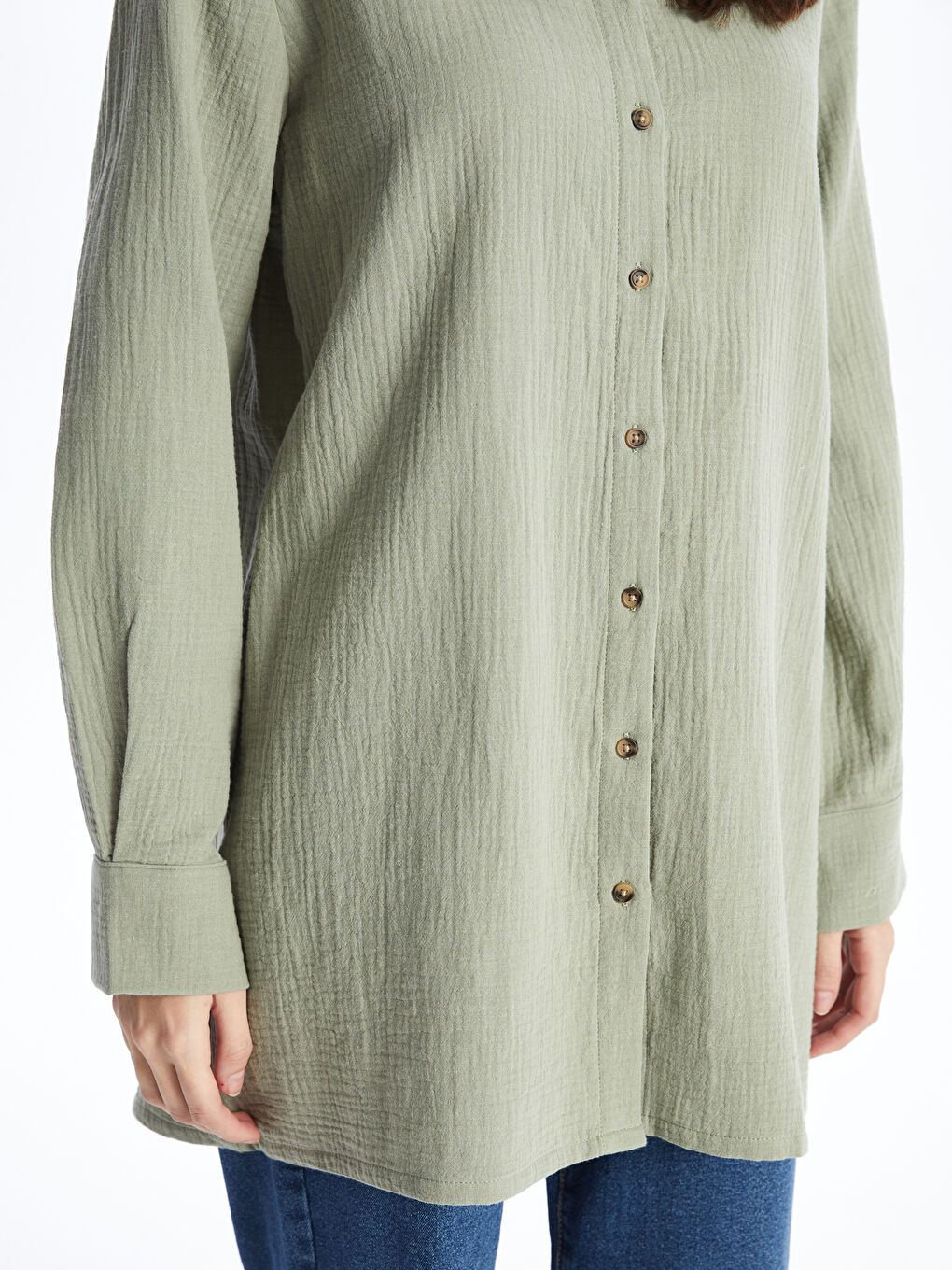 Plain Muslin Women's Shirt Tunic-3