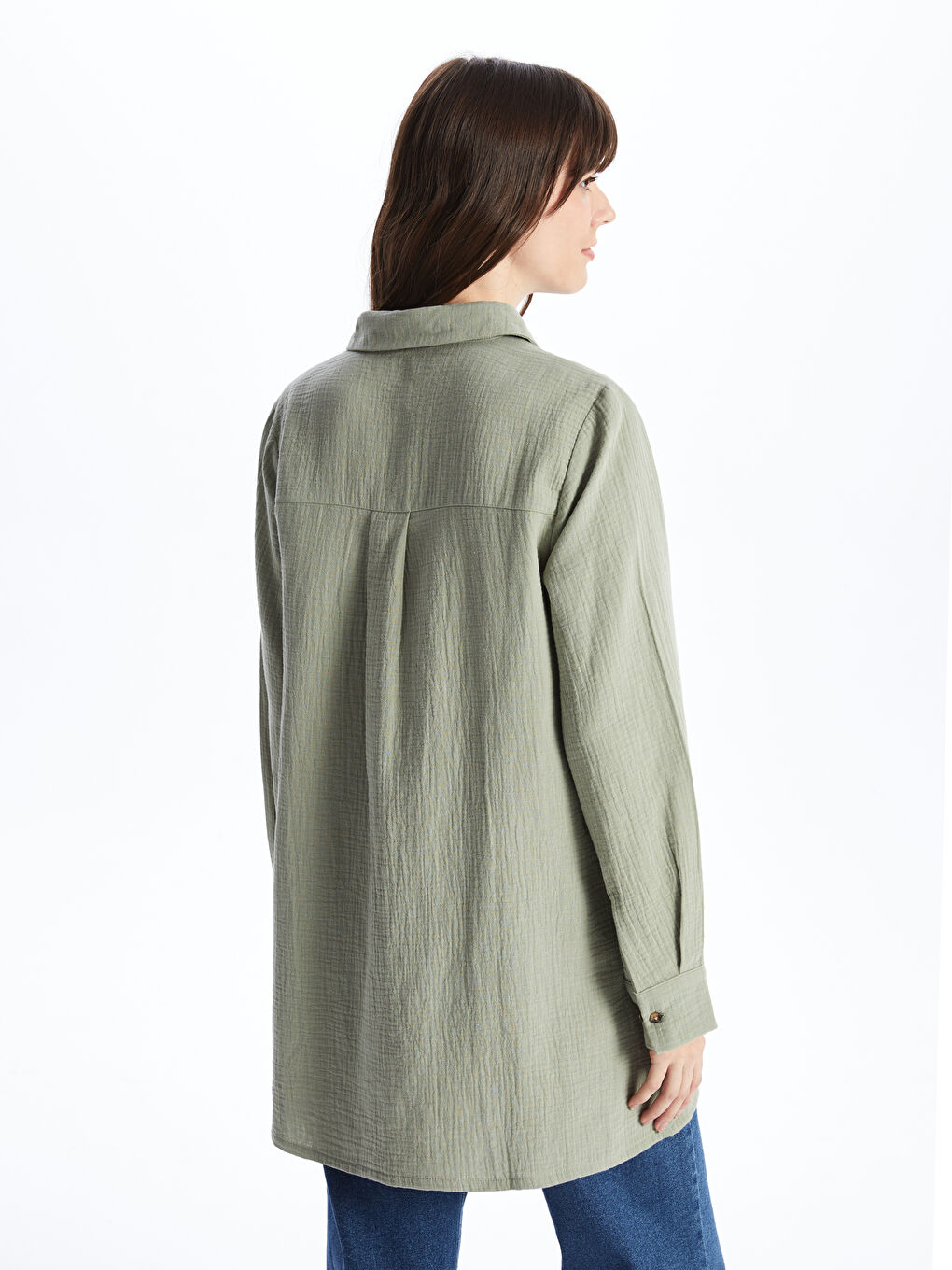 Plain Muslin Women's Shirt Tunic-4