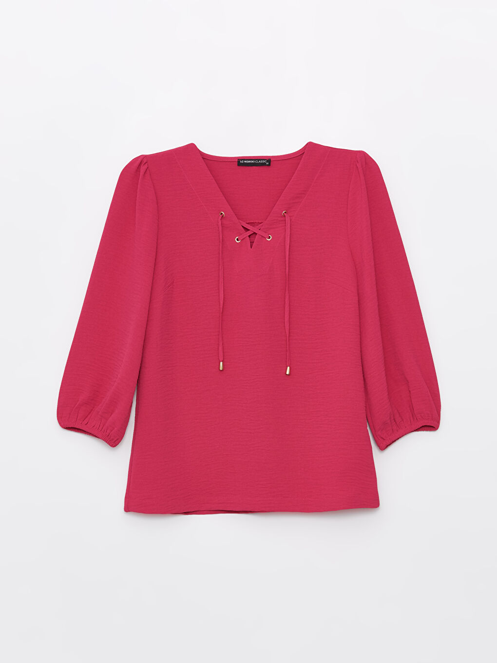 V-Neck Plain Aerobin Women's Blouse -S49689Z8-EDF