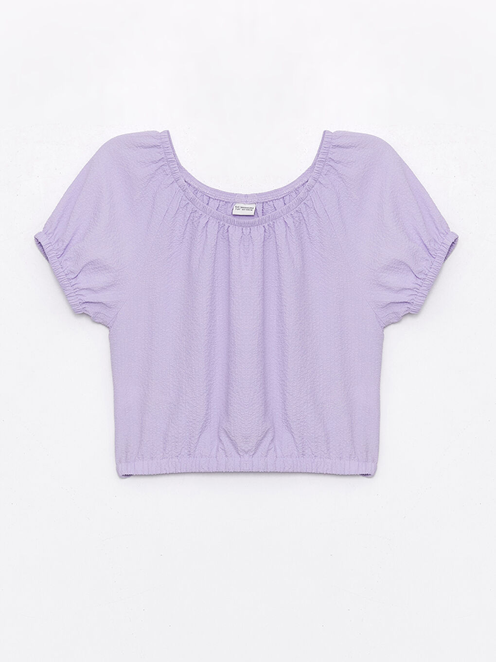 LCW Kids U-Neck Girl's Crop Blouse -S49705Z4-FKW