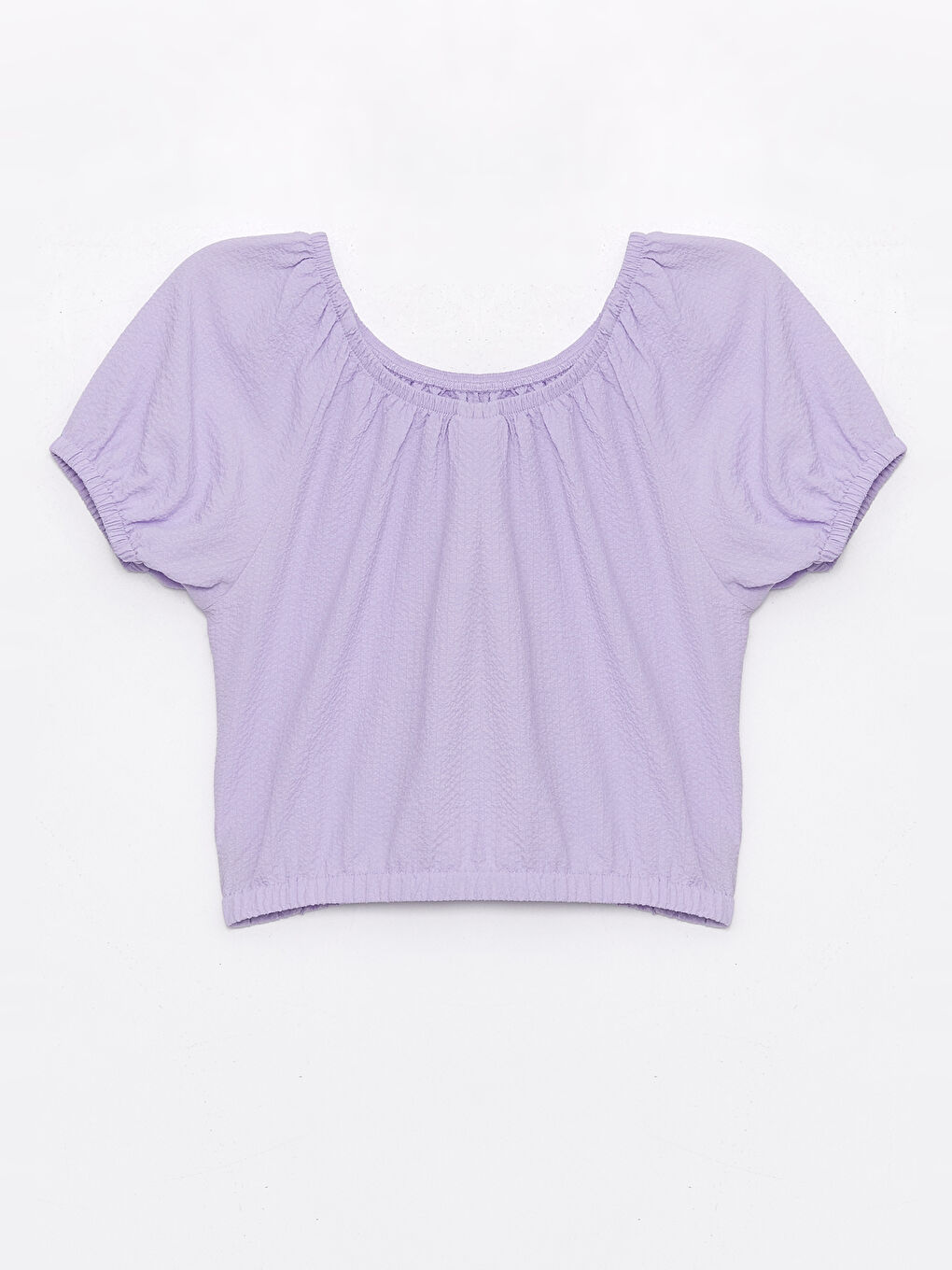 LCW Kids U-Neck Girl's Crop Blouse -S49705Z4-FKW