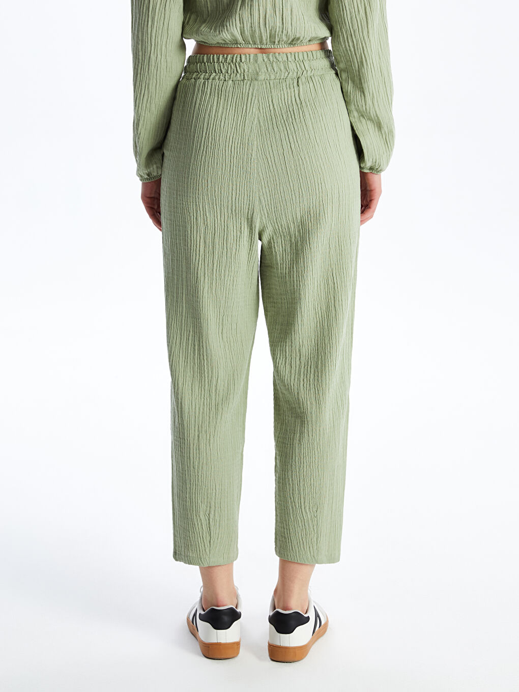 Elastic Waist Comfortable Fit Muslin Women's Trousers -S49721Z8-VKZ