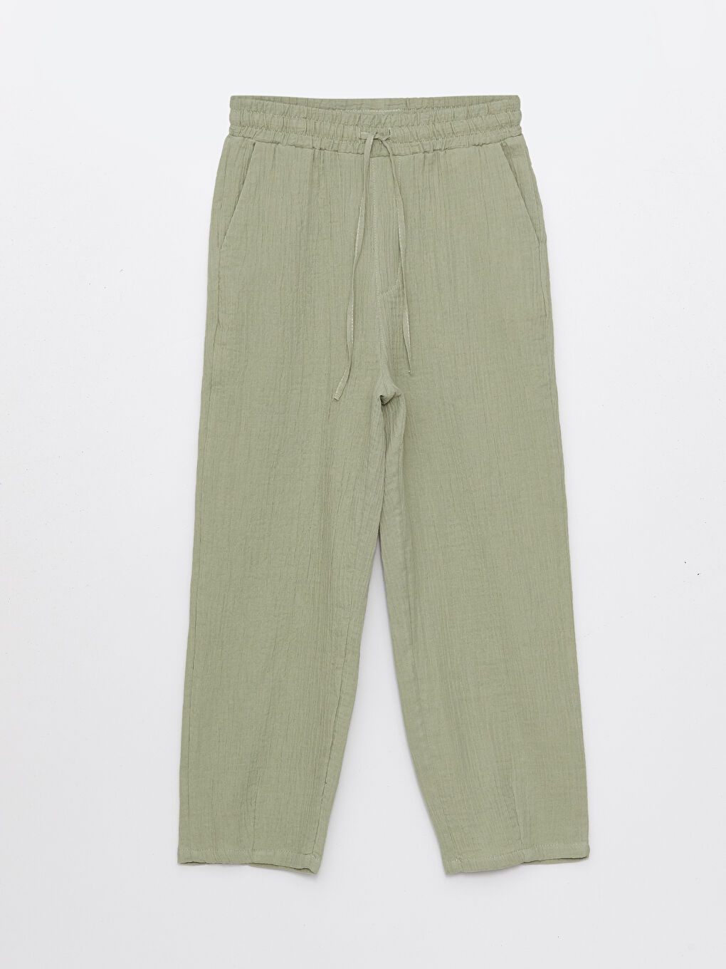 Elastic Waist Comfortable Fit Muslin Women's Trousers -S49721Z8-VKZ