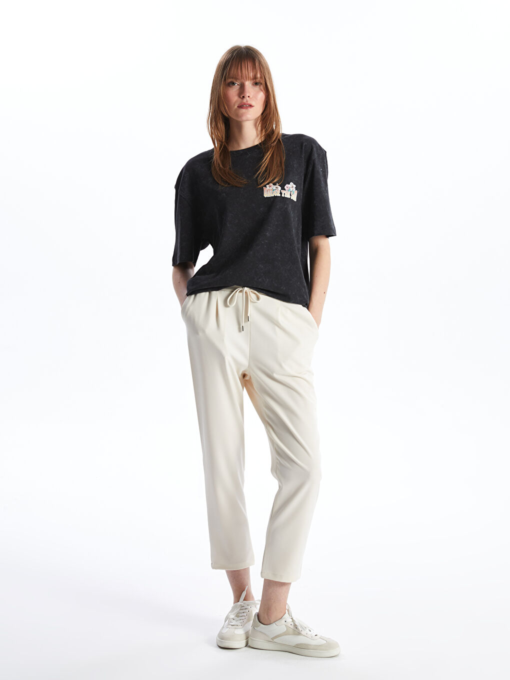Carrot Cut Women Pants With Elastic Waist -S49725Z8-VKK