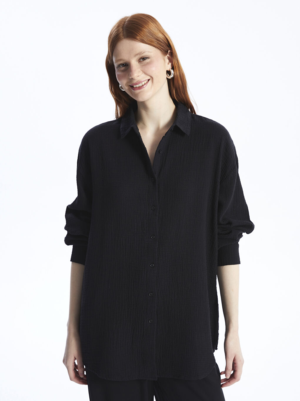 XSIDE Plain Long Sleeve Women's Shirt -S49729Z8-CVL